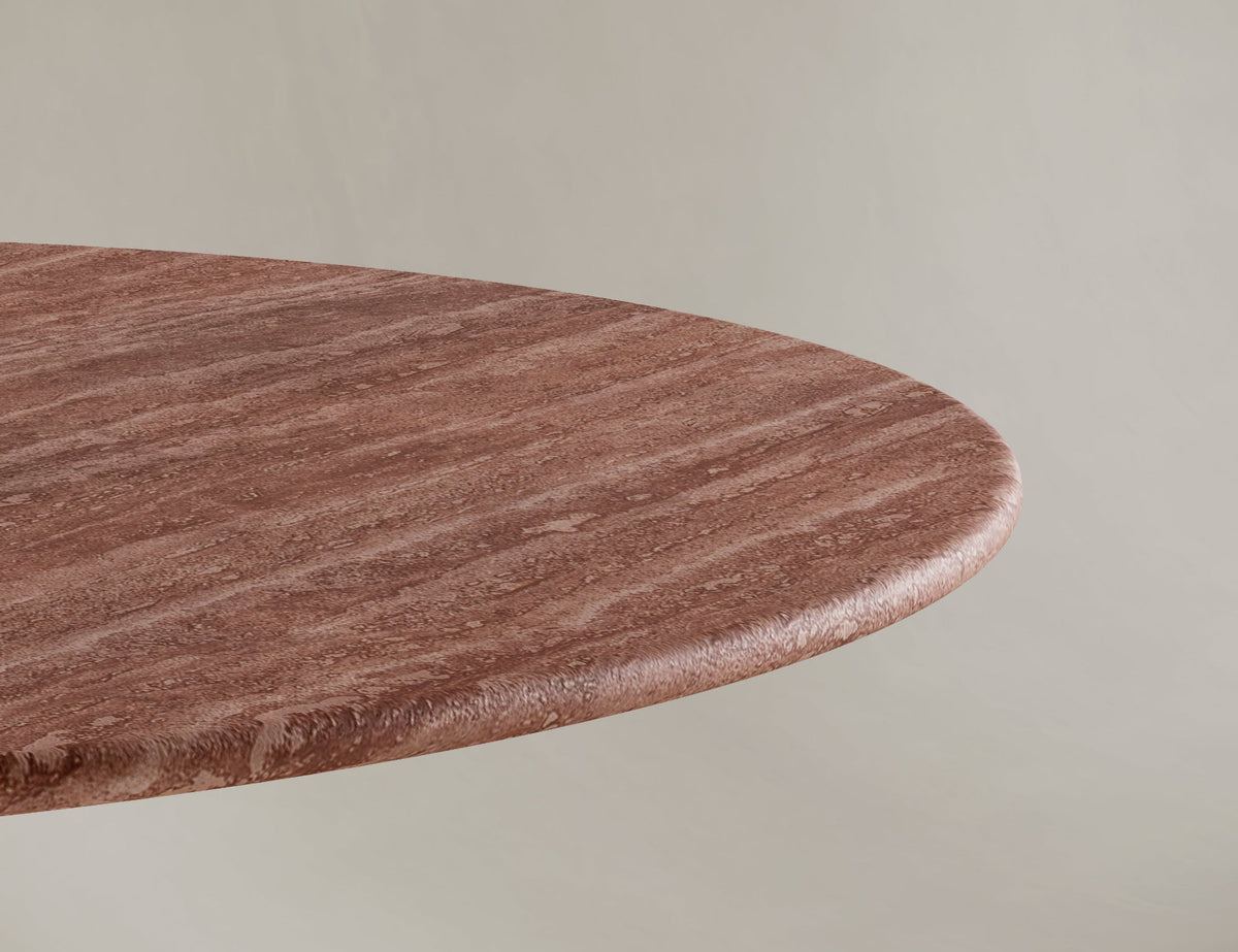 round stone table red