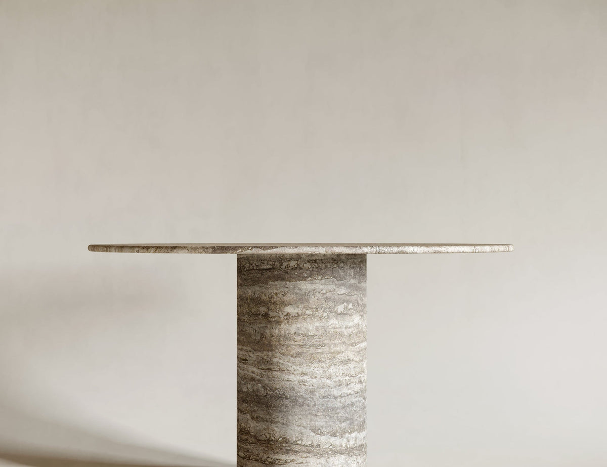 silver travertine table