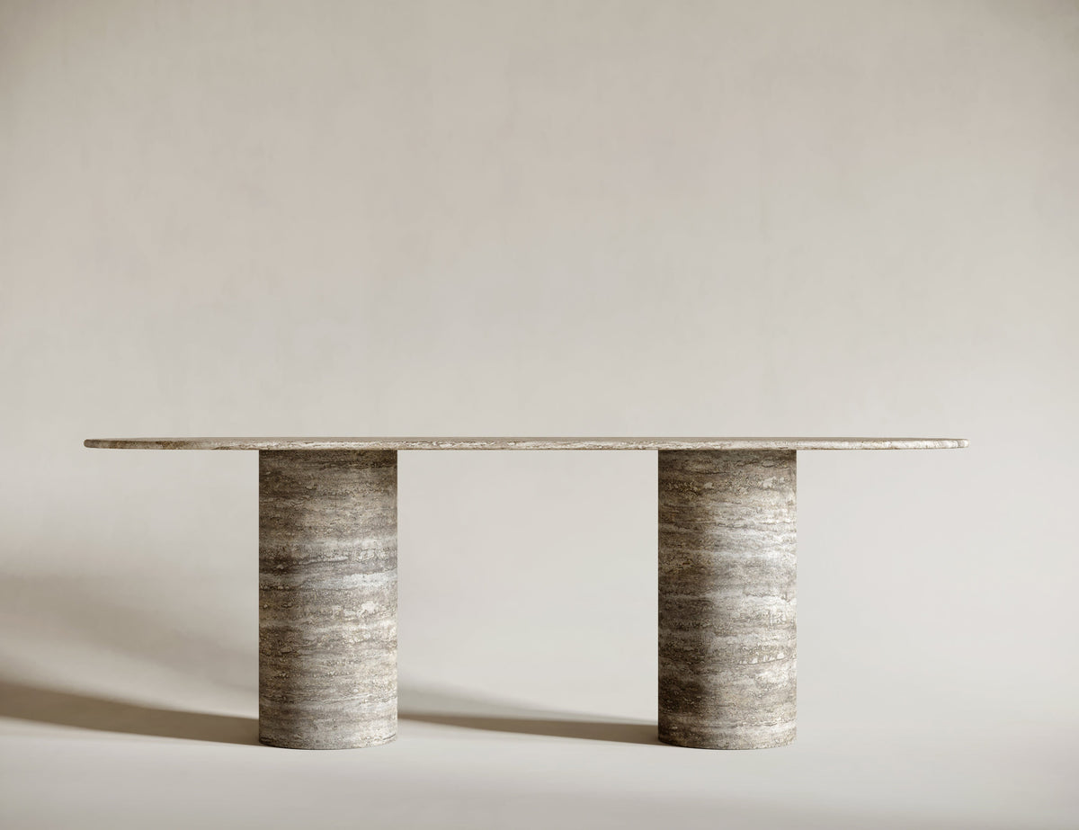 silver travertine table
ovaal