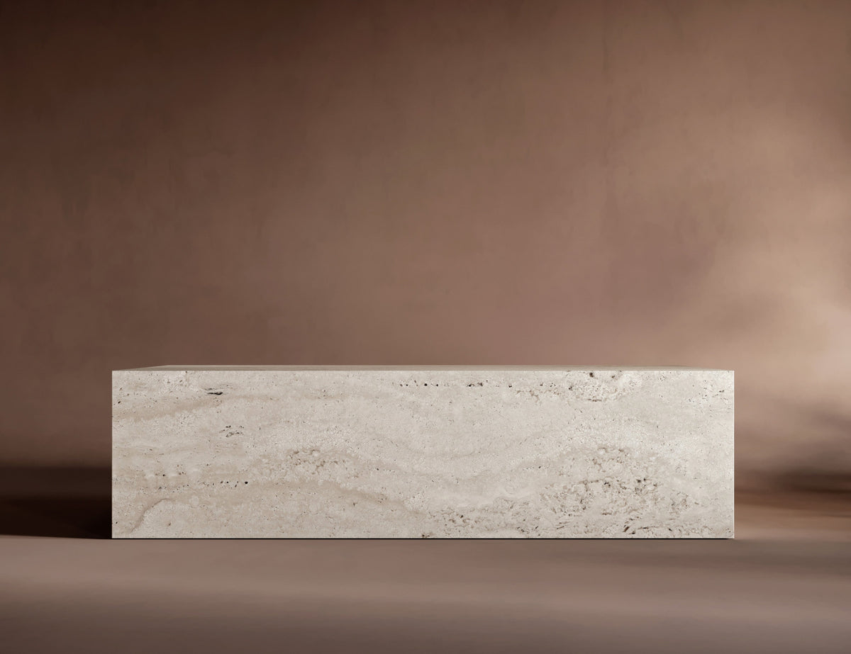 travertine cocktail table