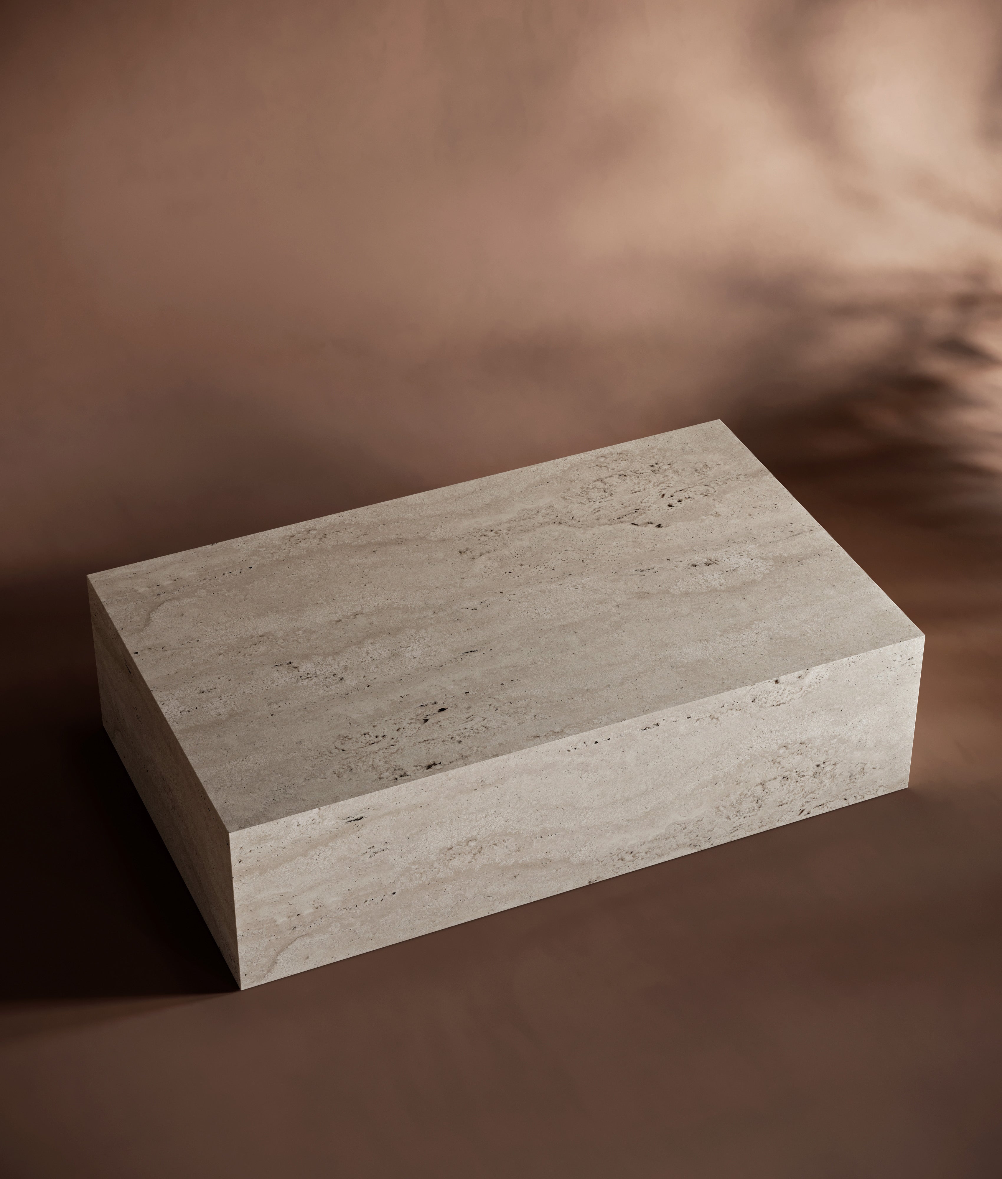 square travertine coffee table