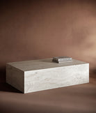 Rectangle Plinth Travertine Coffee Table