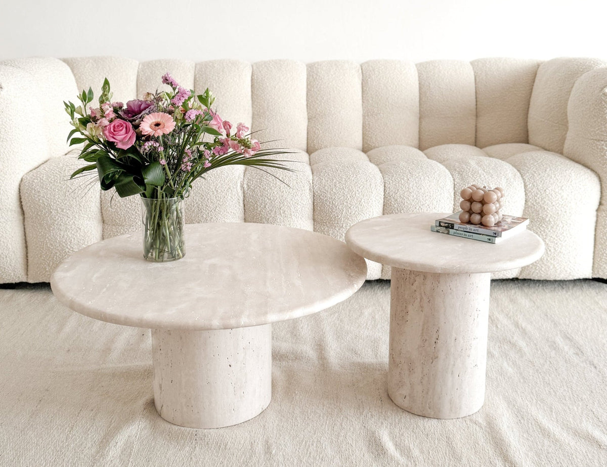 distinct coffee table travertine