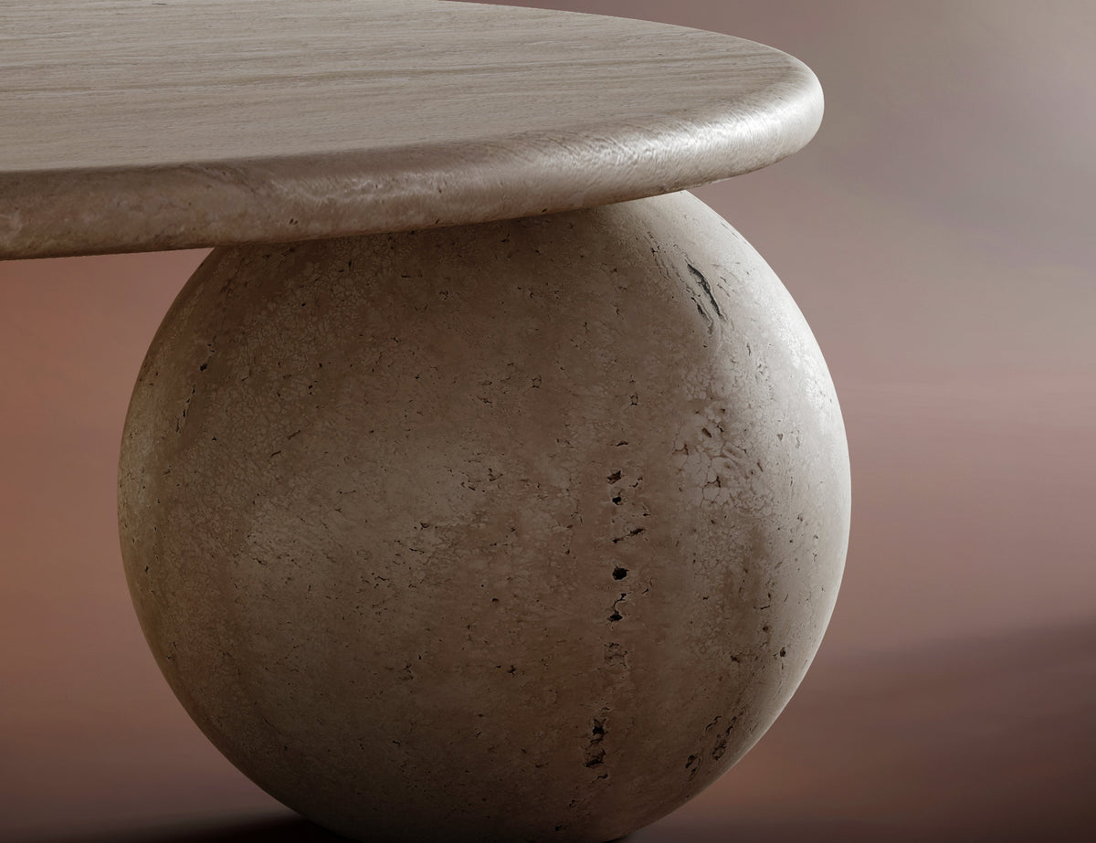 travertine coffee table
