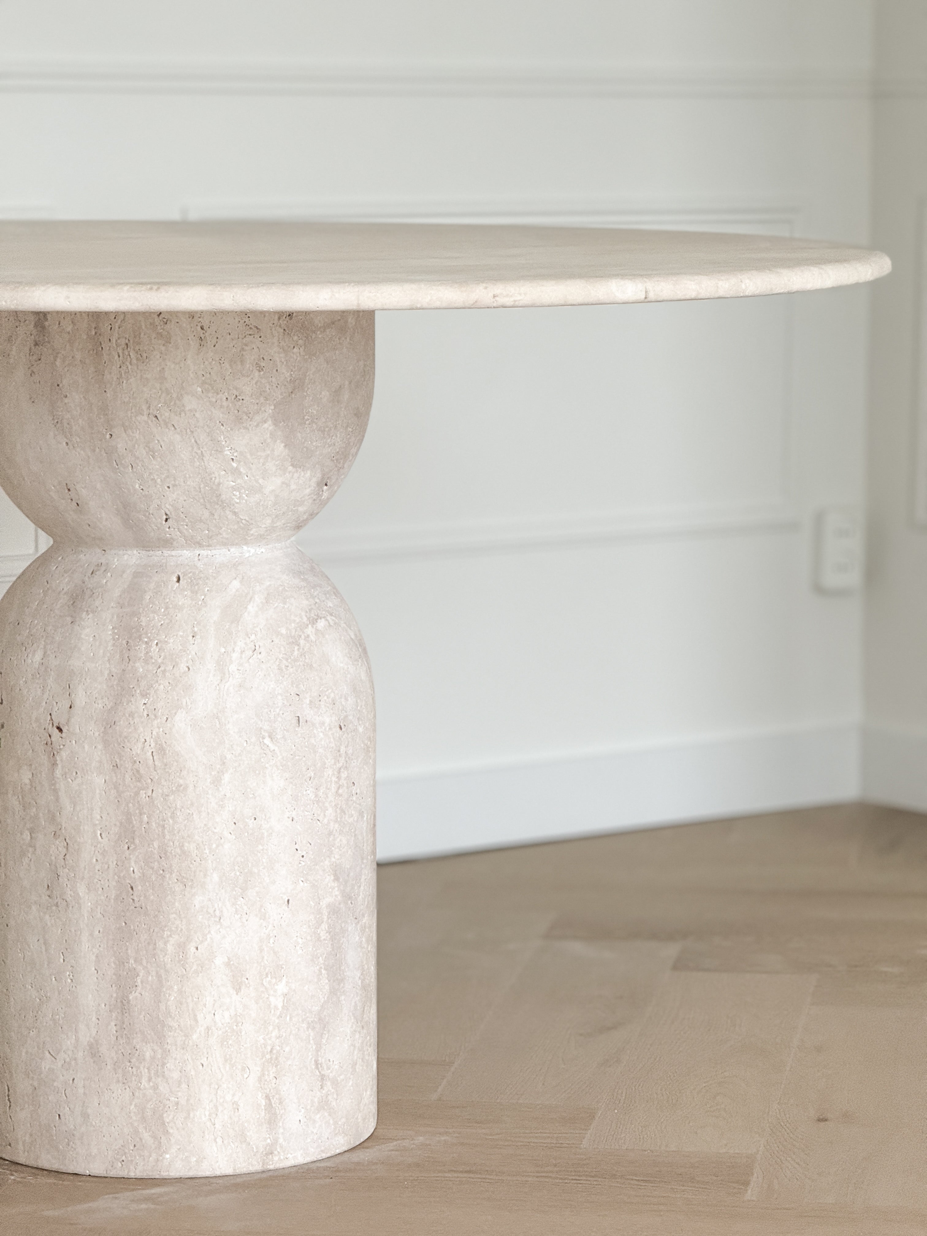 travertin salontafel ovaal