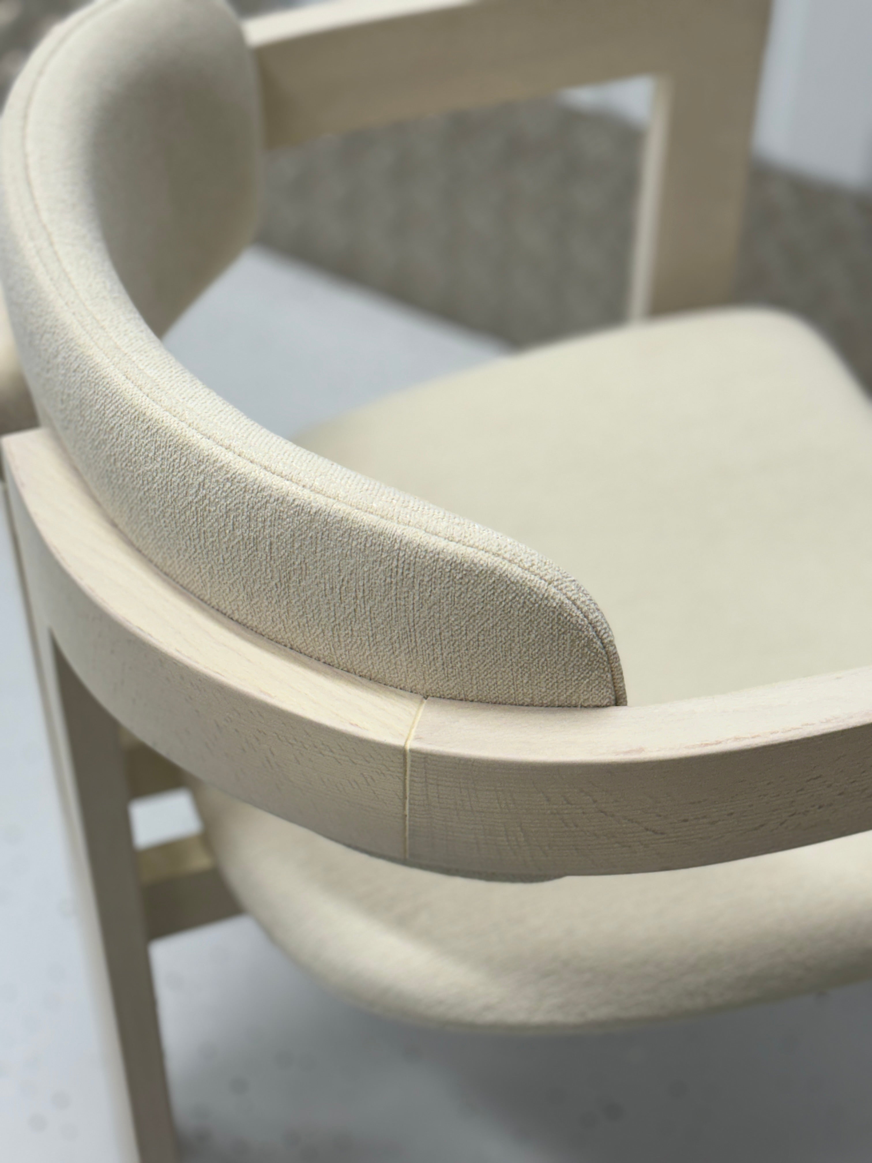 Customizable wooden dining chair with a T-shaped backrest, perfect for creating a unique dining table setup