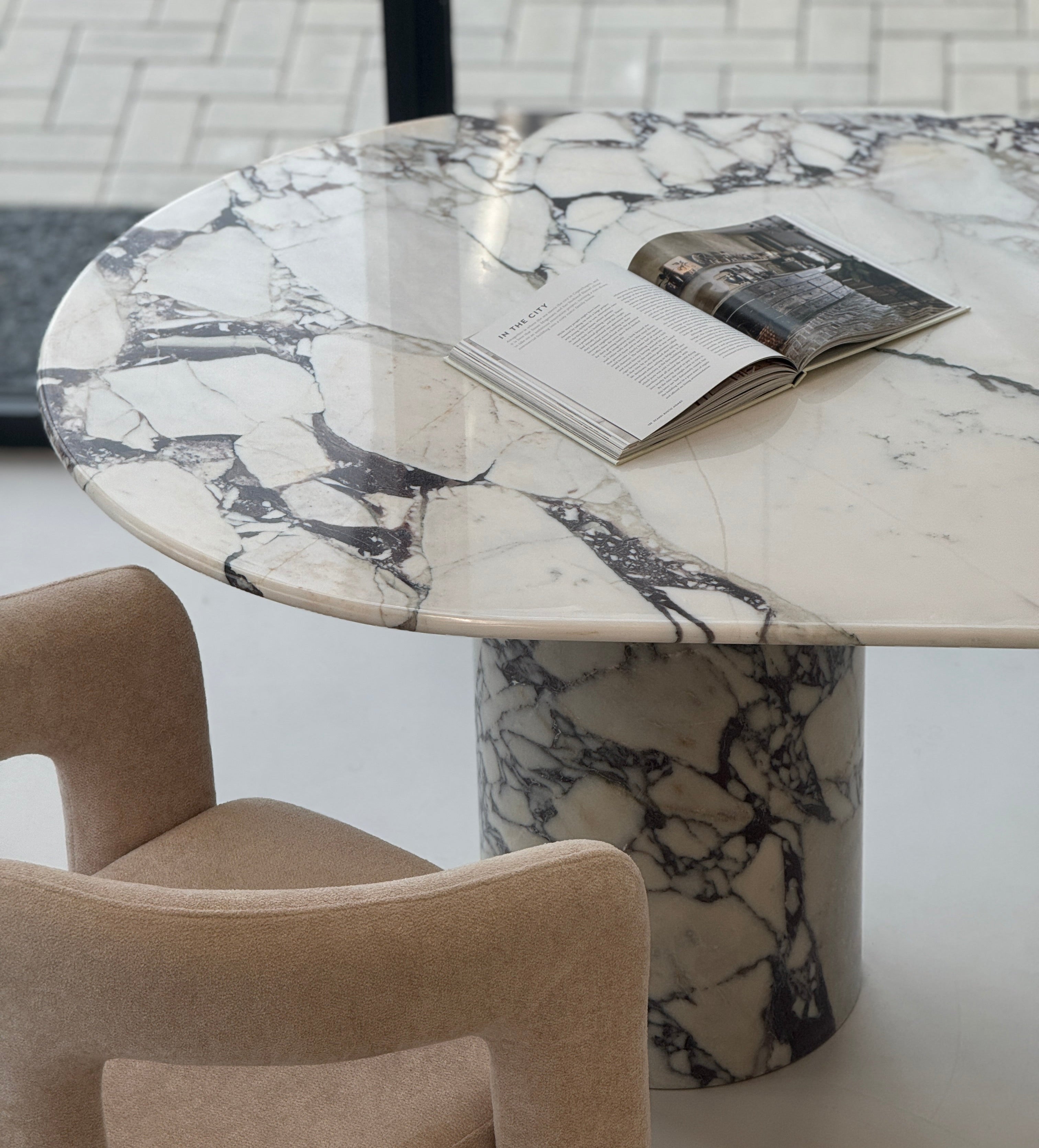 calacatta viola marble table bedu atelier


