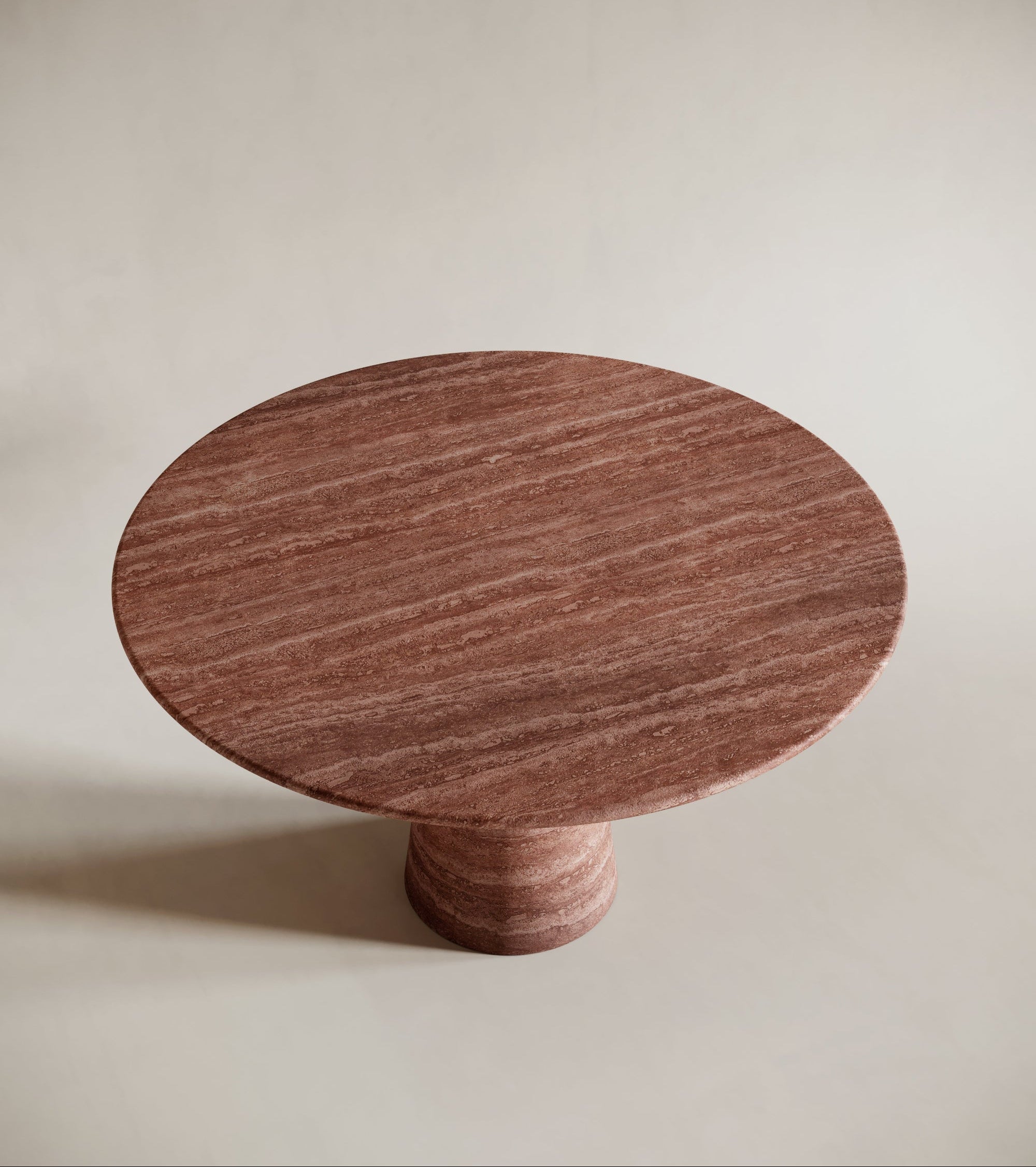 round travertine dining table


