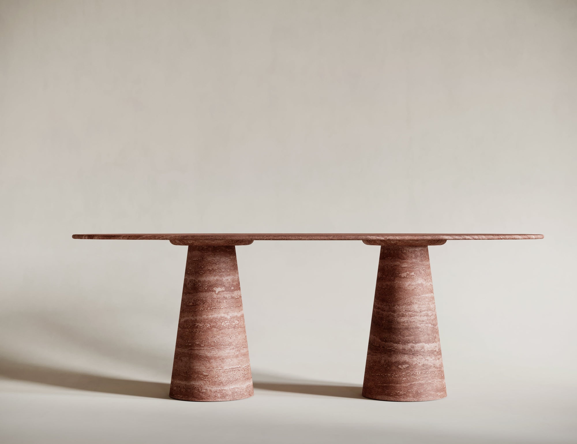 red travertine dining table


