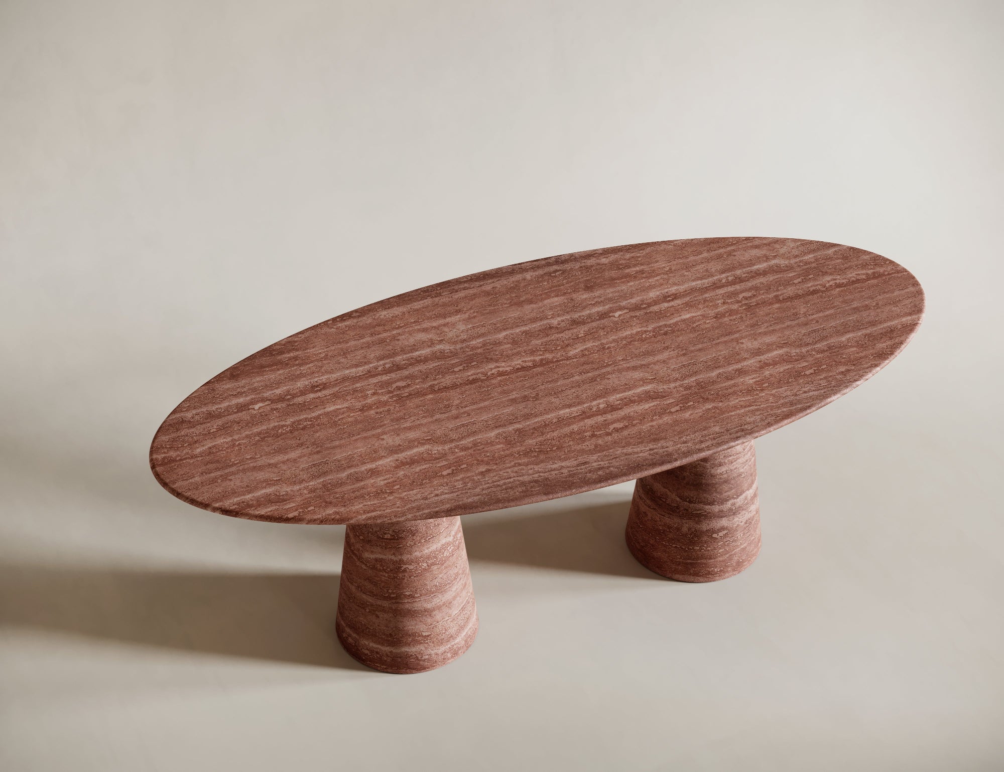 ellipse travertine table italian