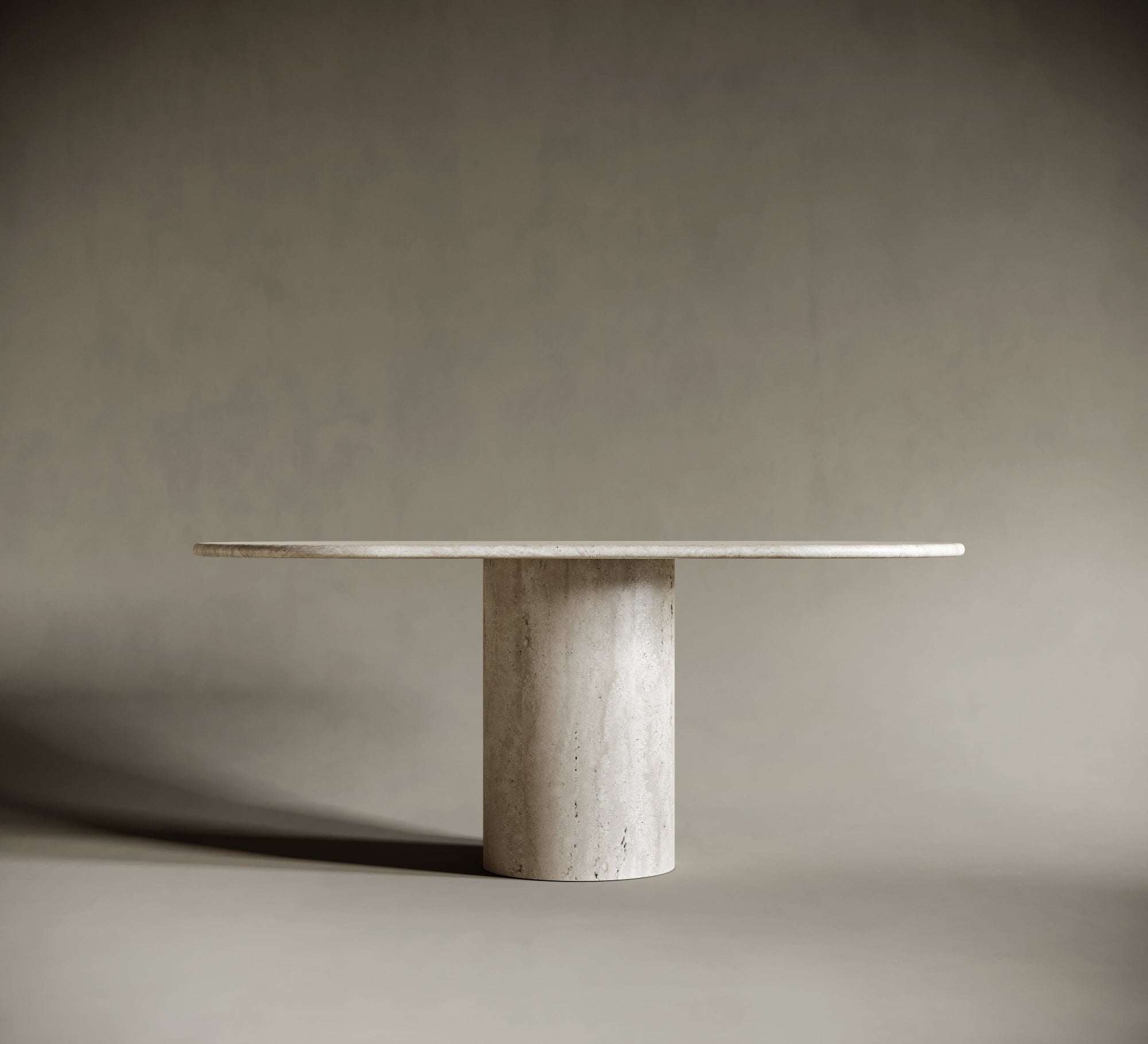 oval travertine dining table

