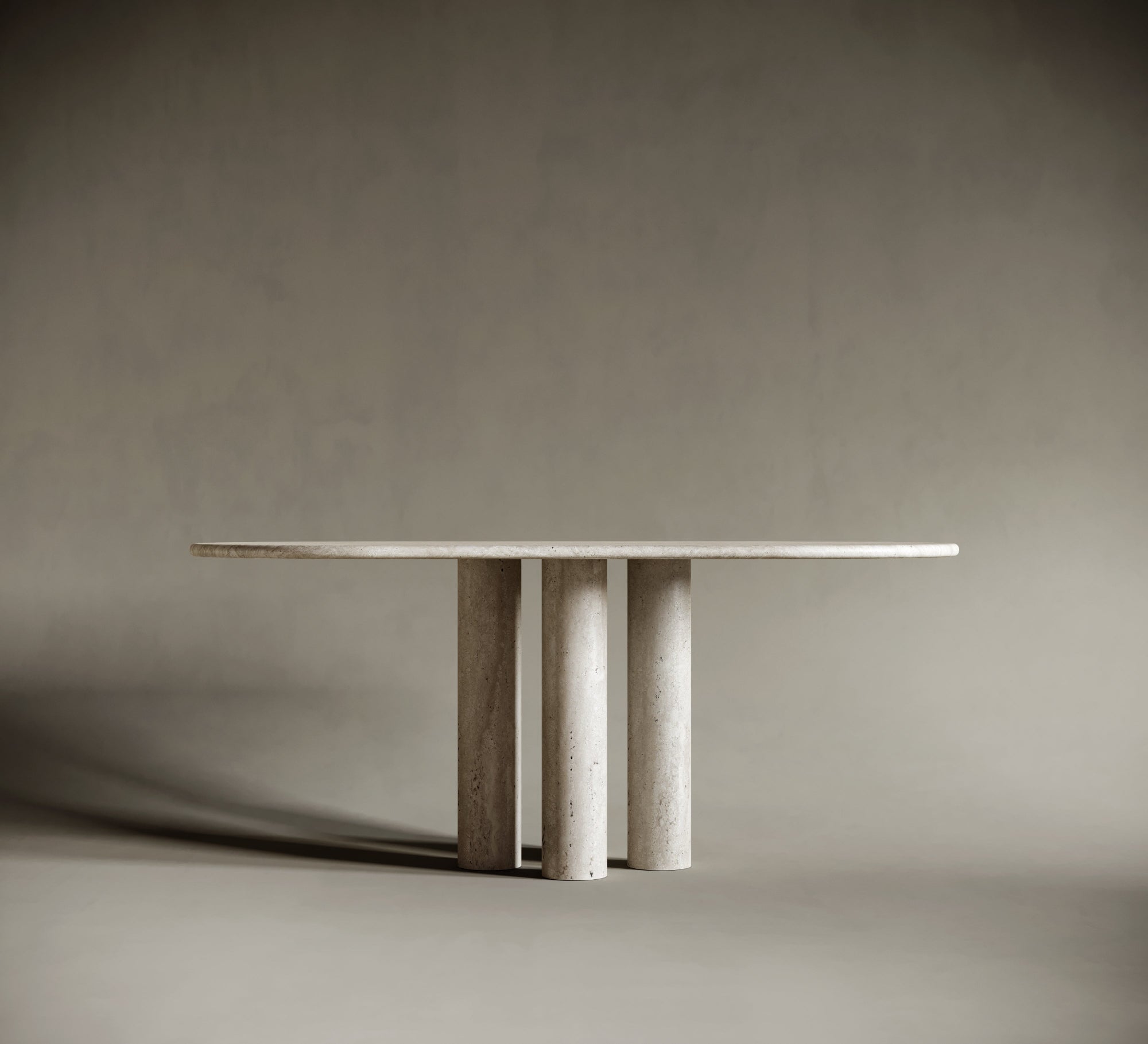 oval travertine dining table vintage look fermliving

