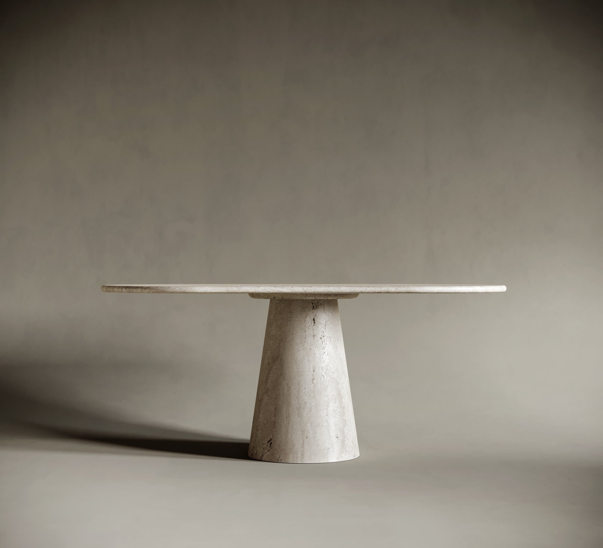 oval travertine dining table

