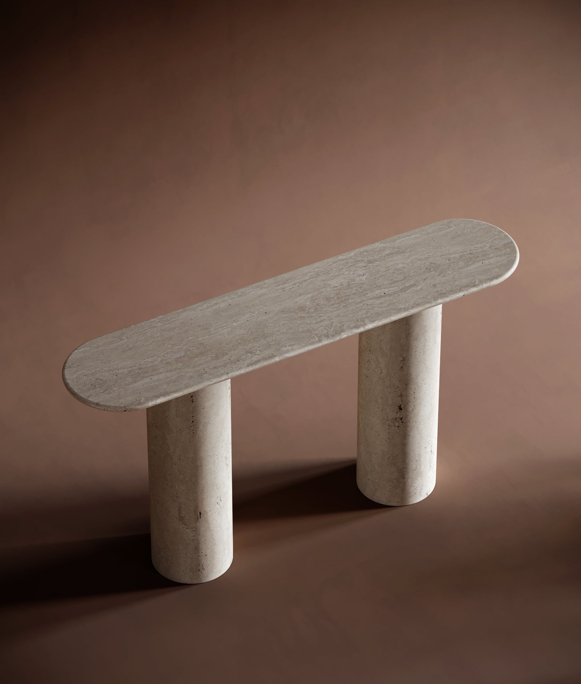 travertin consoletafel
