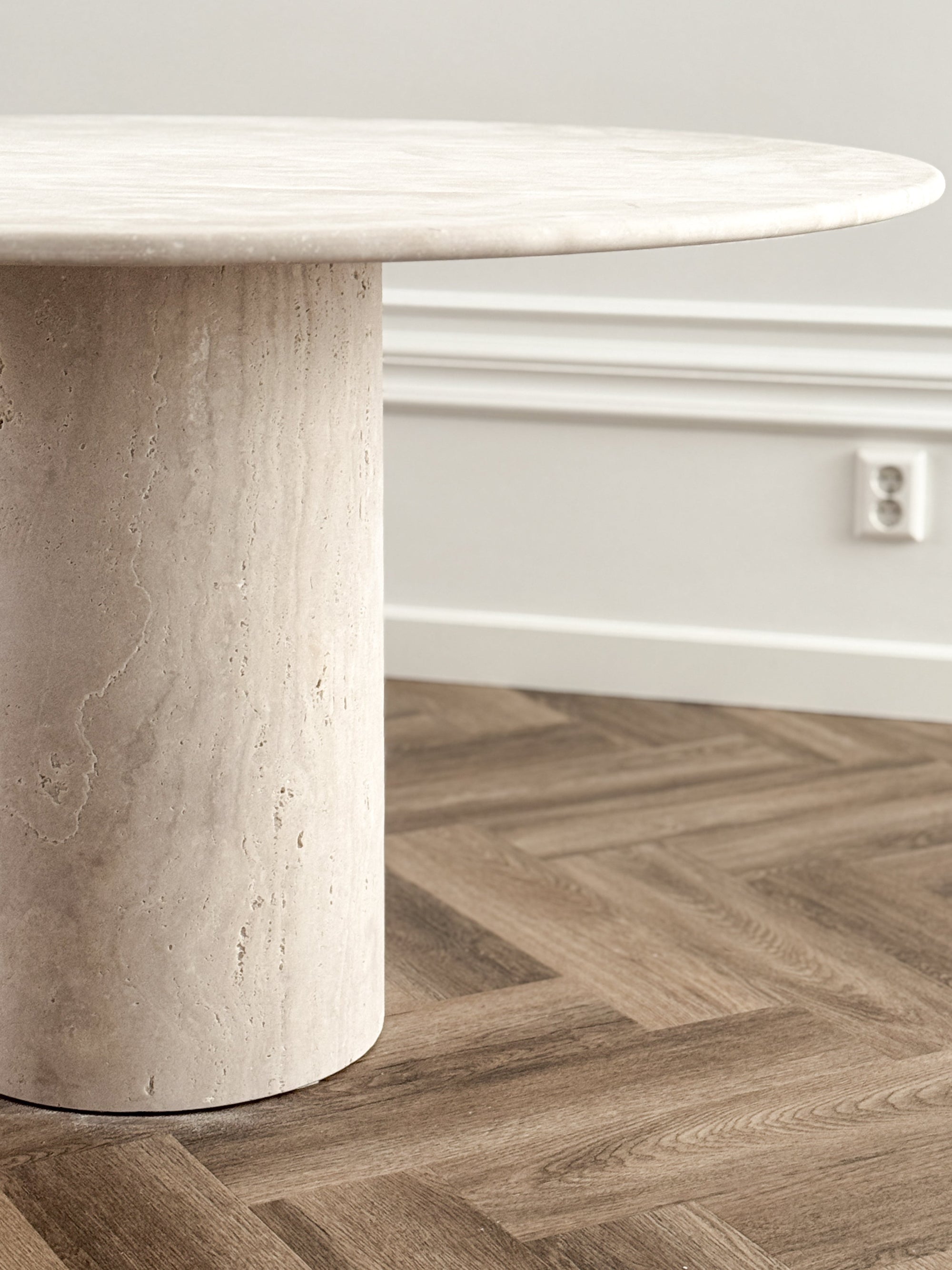 light travertin dining table