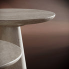 Close-up of SOFIA coffee table’s tapered base design, highlighting its sculptural elegance.
