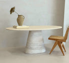 travertine dining table , travertin eettafel